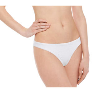 VIX Paula Hermanny Perforated White Mid-rise bikini briefs L NWT